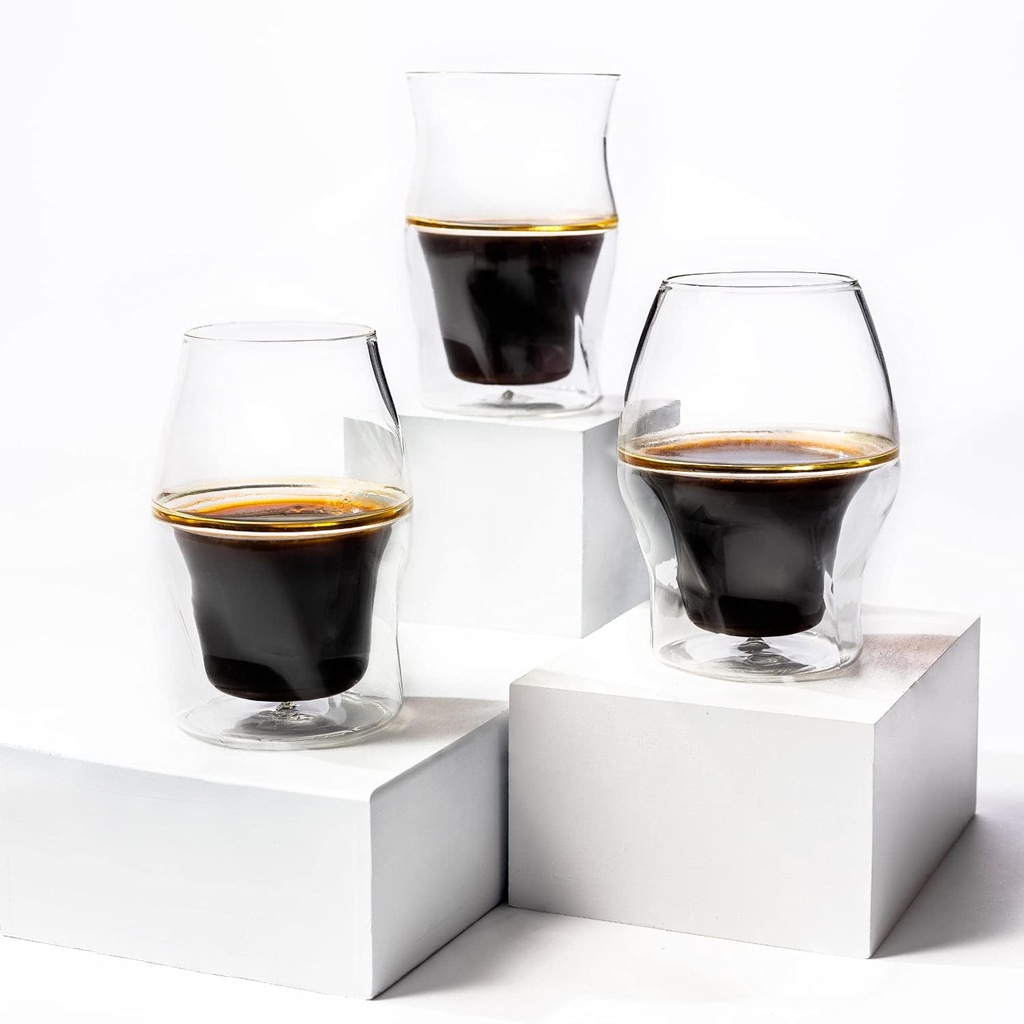 Handcrafted Coffee Glass set 3 (Transparente)