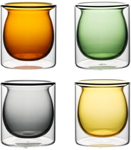 Set 4 vaso espresso (rojo-ambar-verde-smoke)